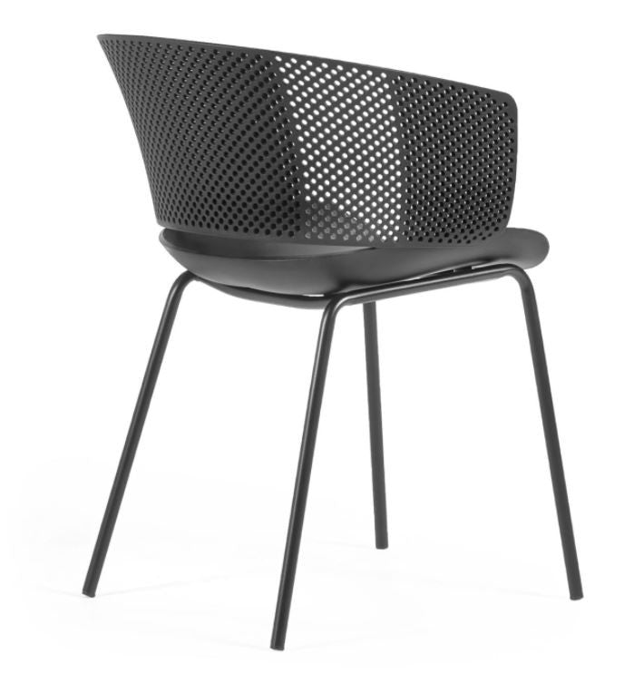 Scaun exterior dining negru din metal Yeray Kave Home