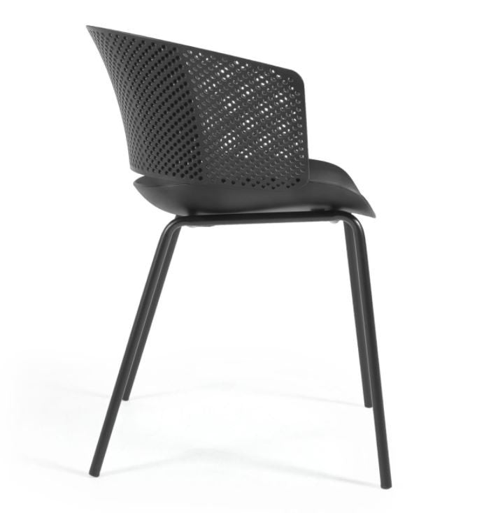Scaun exterior dining negru din metal Yeray Kave Home
