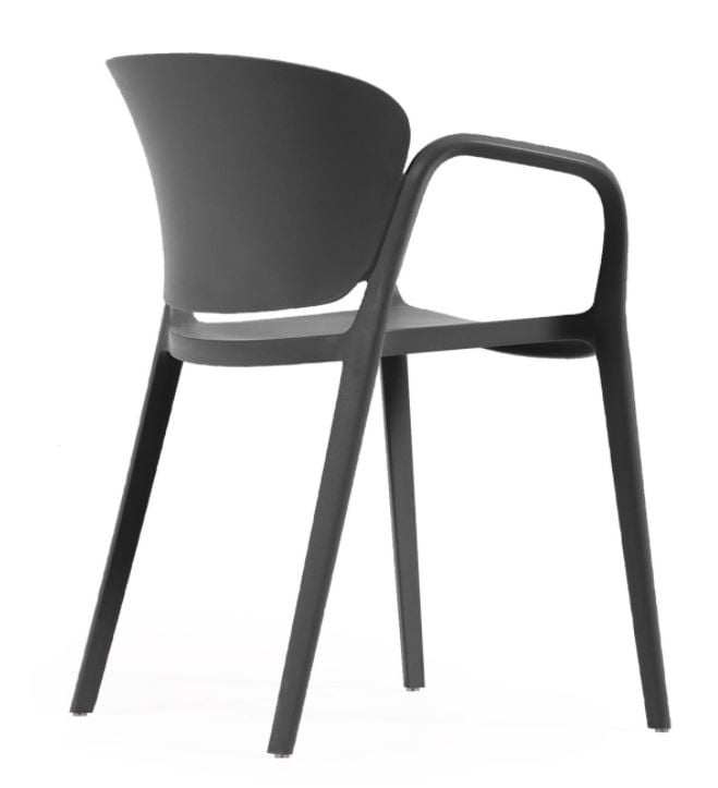 Scaun exterior dining negru din plastic Ania Kave Home