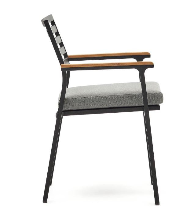 Scaun exterior dining negru din textil Bona Kave Home