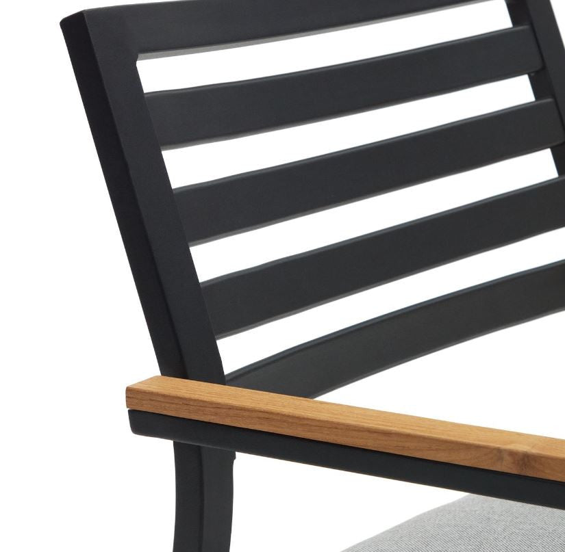 Scaun exterior dining negru din textil Bona Kave Home