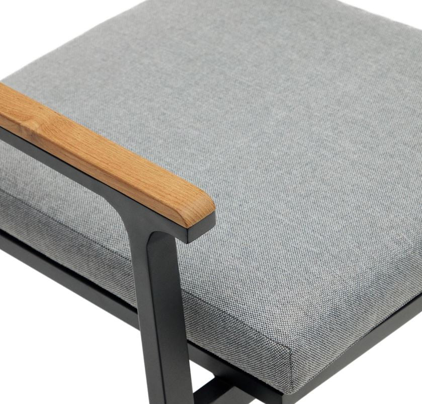 Scaun exterior dining negru din textil Bona Kave Home