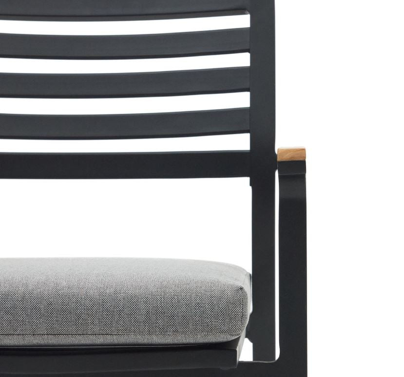 Scaun exterior dining negru din textil Bona Kave Home