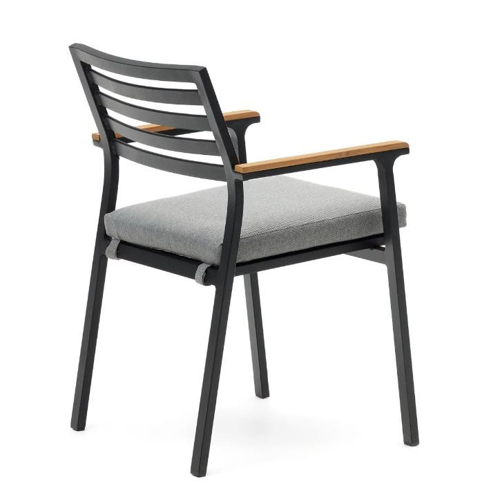 Scaun exterior dining negru din textil Bona Kave Home