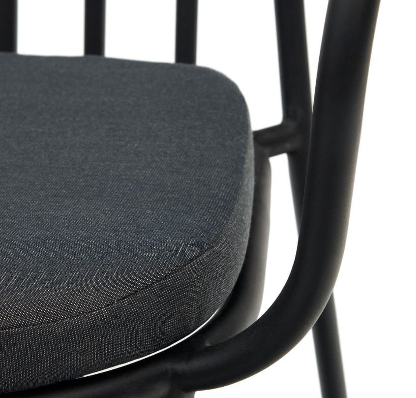 Scaun exterior dining negru din textil Bramant Kave Home