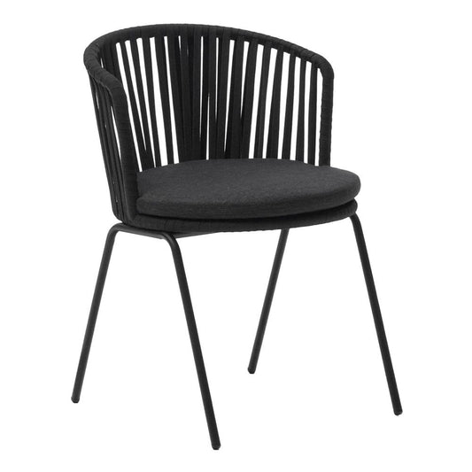 Scaun exterior dining negru din textil Saconca Kave Home