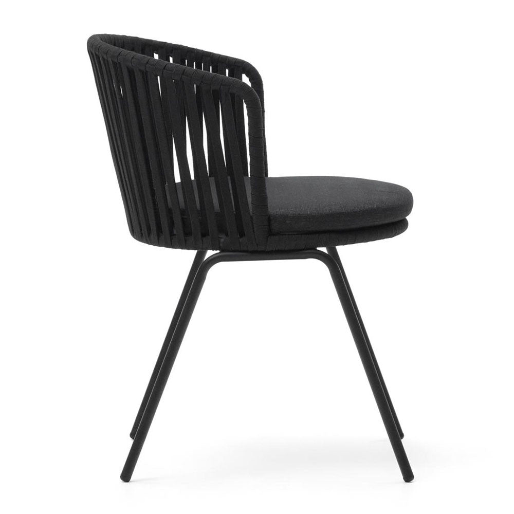 Scaun exterior dining negru din textil Saconca Kave Home