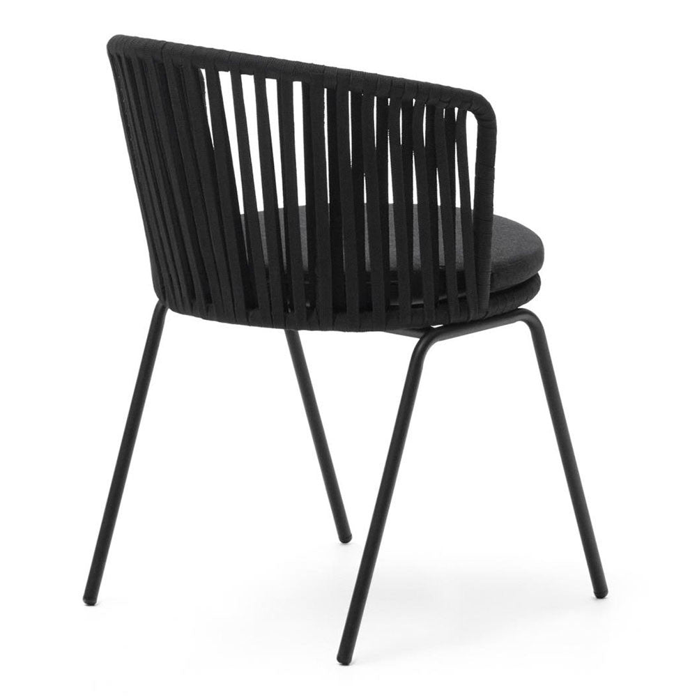 Scaun exterior dining negru din textil Saconca Kave Home