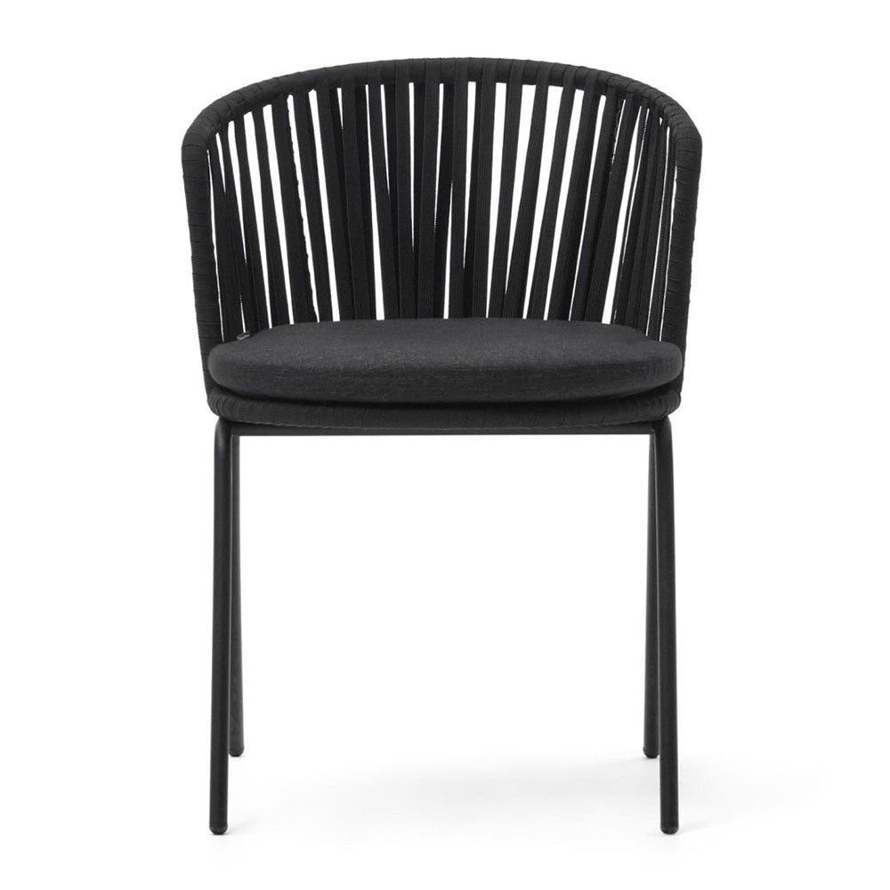 Scaun exterior dining negru din textil Saconca Kave Home