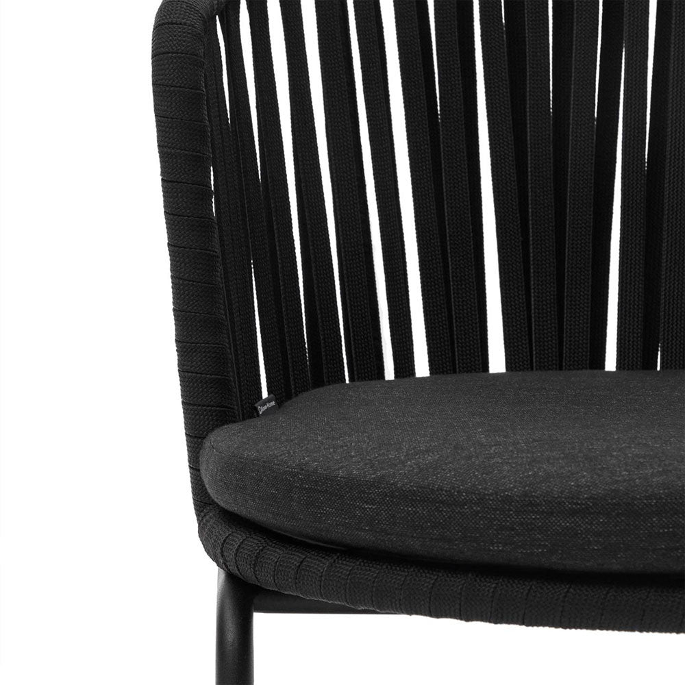 Scaun exterior dining negru din textil Saconca Kave Home