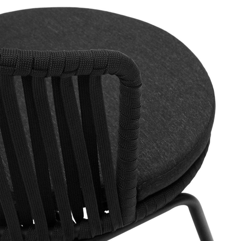 Scaun exterior dining negru din textil Saconca Kave Home