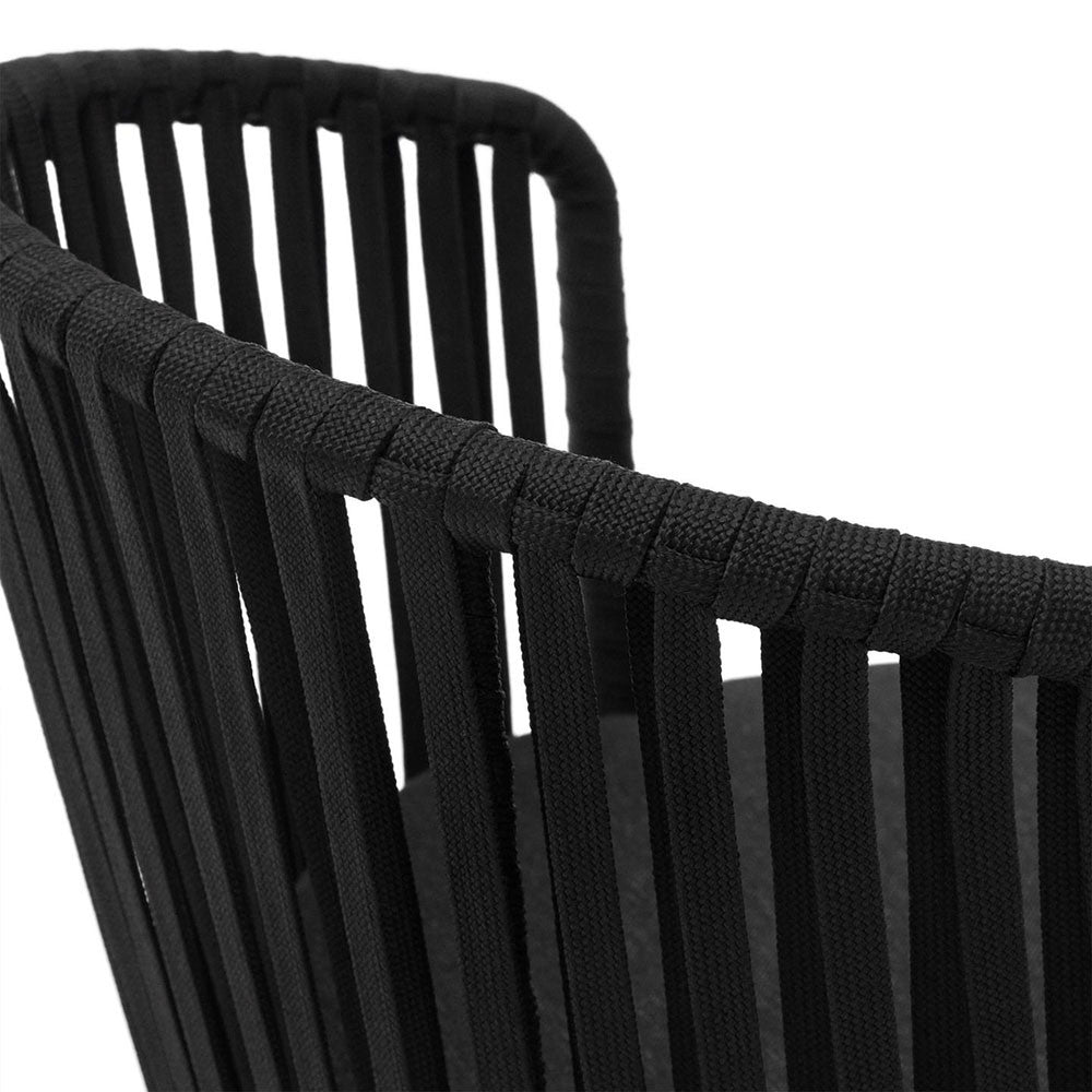 Scaun exterior dining negru din textil Saconca Kave Home