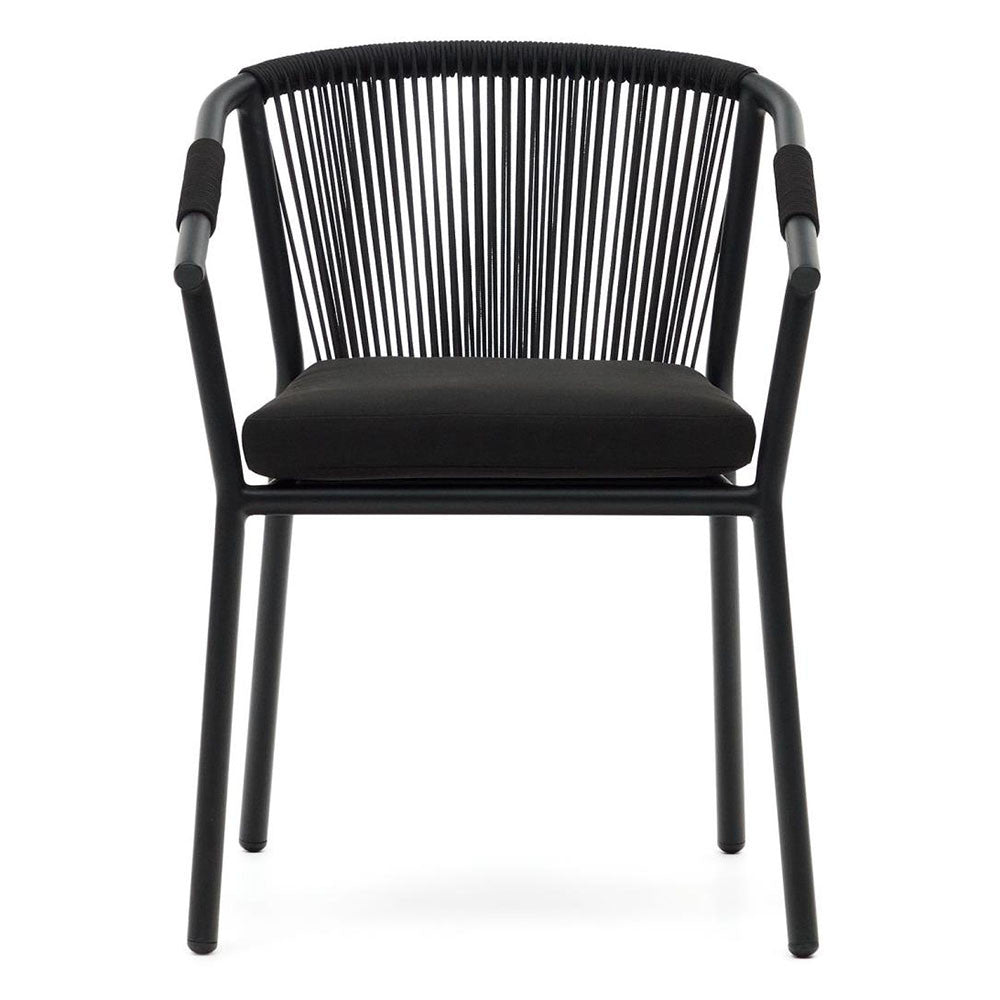 Scaun exterior dining negru din textil Xelida Kave Home