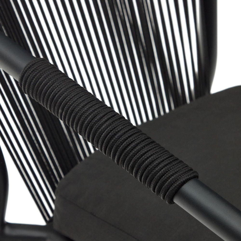 Scaun exterior dining negru din textil Xelida Kave Home
