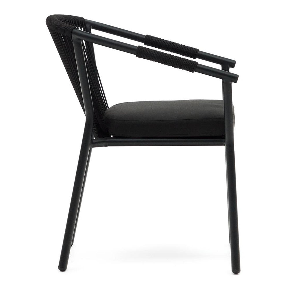 Scaun exterior dining negru din textil Xelida Kave Home
