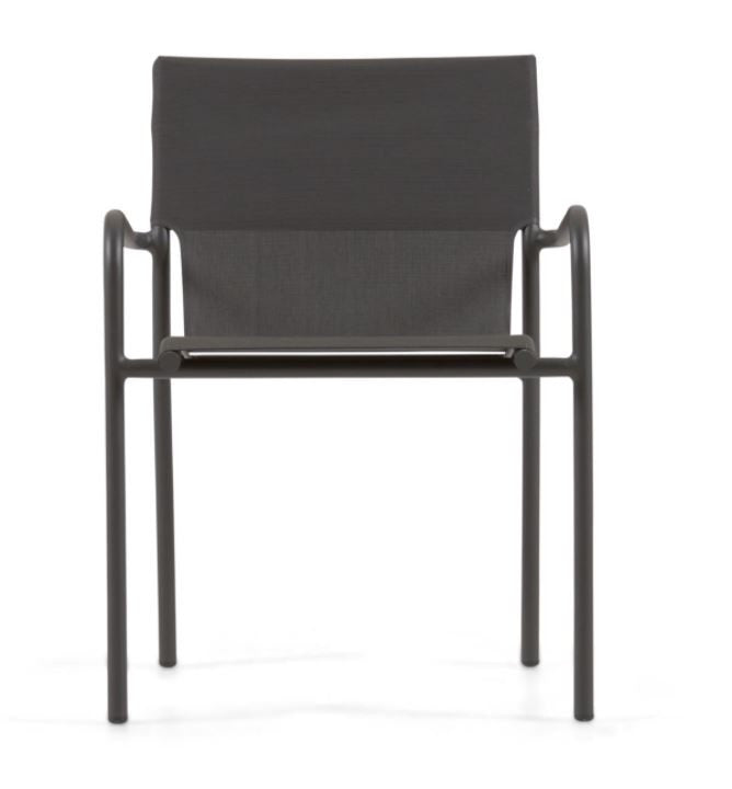 Scaun exterior dining negru din textil Zaltana Kave Home