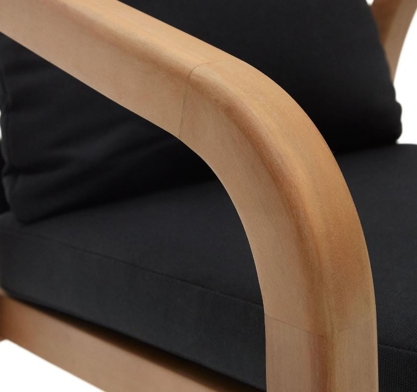 Scaun exterior dining negru/maro din lemn Malaret Kave Home