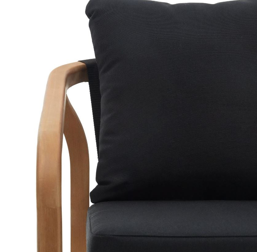 Scaun exterior dining negru/maro din lemn Malaret Kave Home
