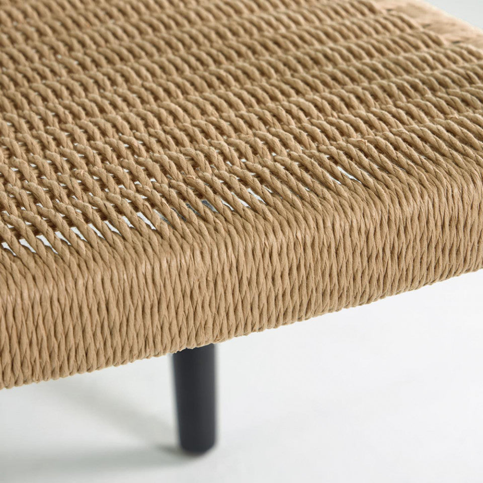 Scaun exterior dining negru/maro din lemn Nina Kave Home
