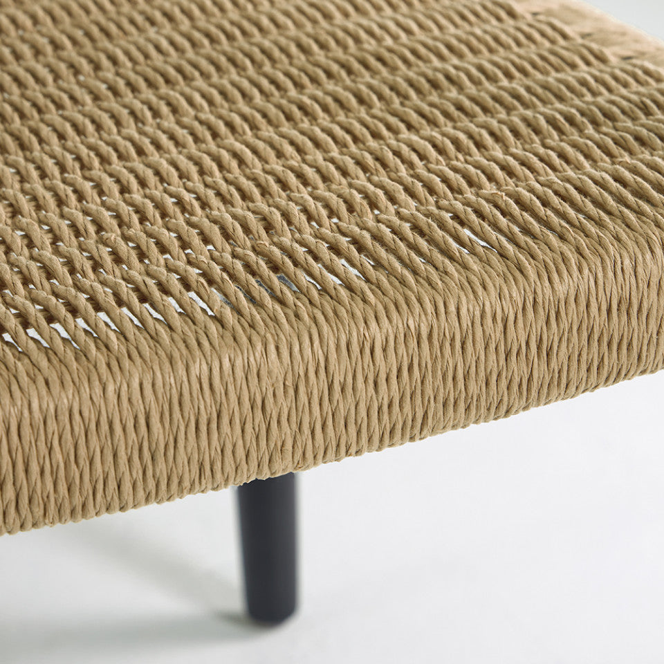 Scaun exterior dining negru/maro din lemn Nina Kave Home
