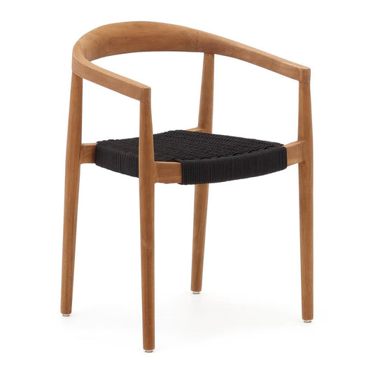 Scaun exterior dining negru/maro din lemn Ydalia Kave Home
