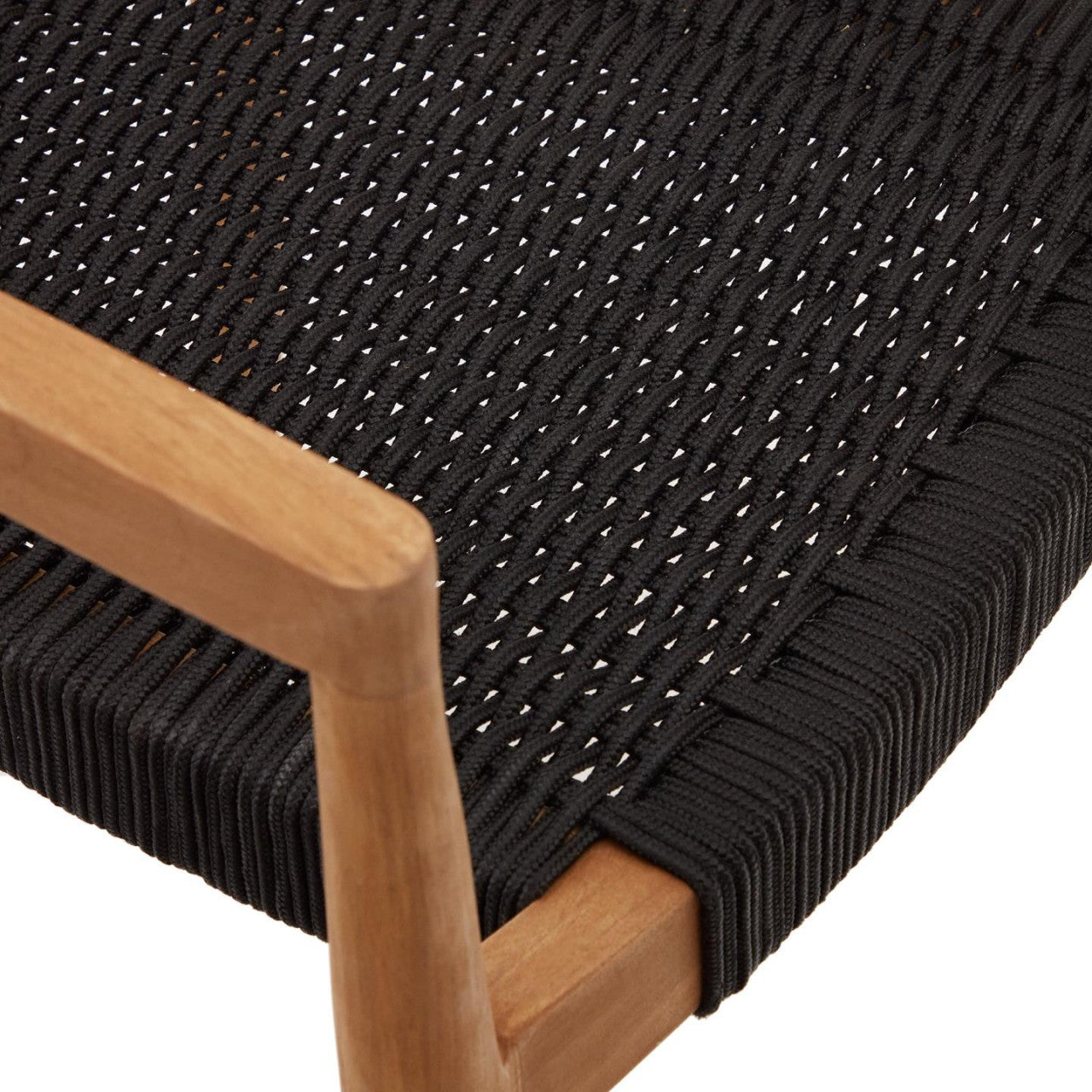 Scaun exterior dining negru/maro din lemn Ydalia Kave Home