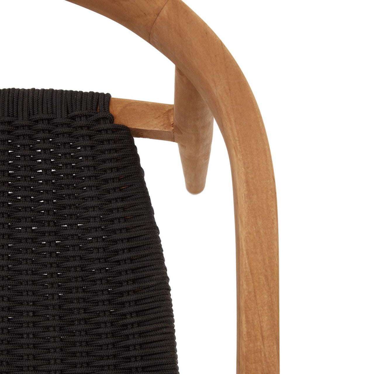 Scaun exterior dining negru/maro din lemn Ydalia Kave Home