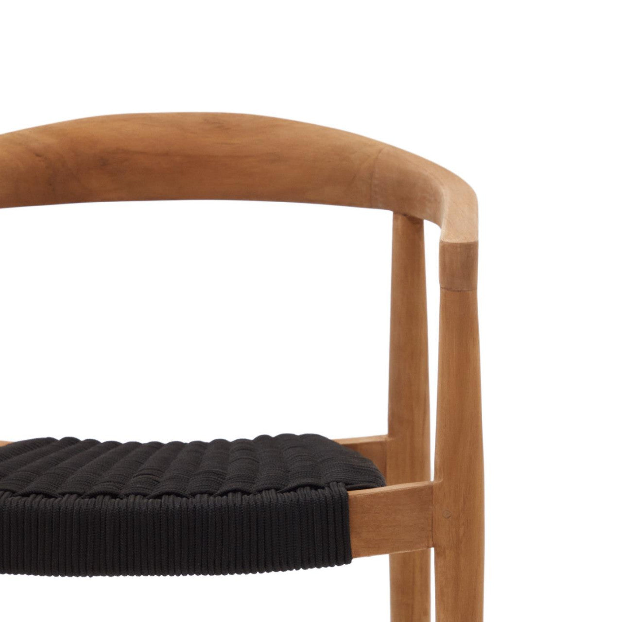 Scaun exterior dining negru/maro din lemn Ydalia Kave Home