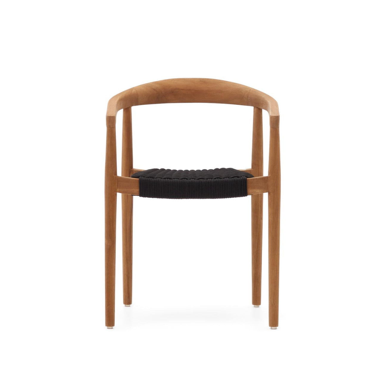 Scaun exterior dining negru/maro din lemn Ydalia Kave Home