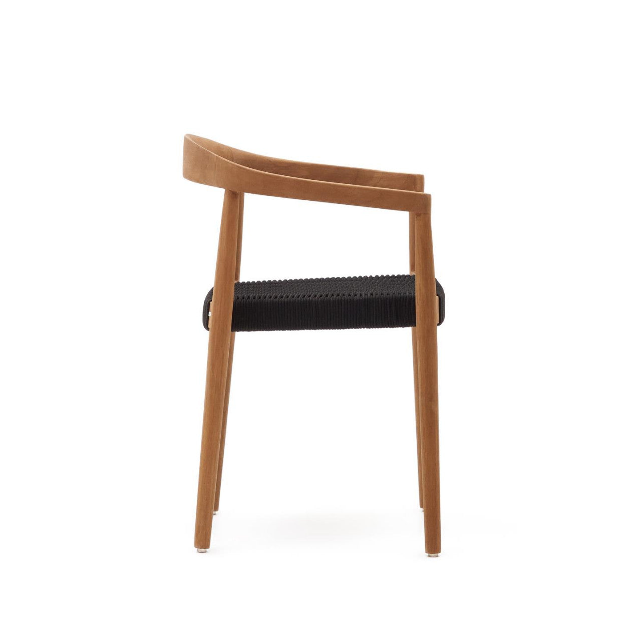 Scaun exterior dining negru/maro din lemn Ydalia Kave Home