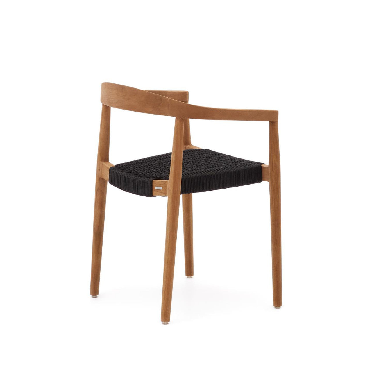 Scaun exterior dining negru/maro din lemn Ydalia Kave Home