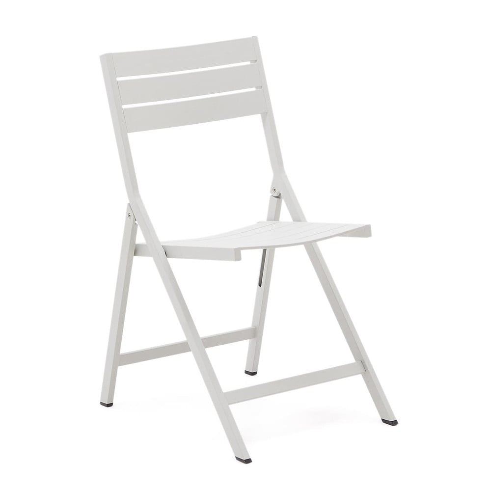 Scaun exterior dining pliabil alb din metal Torreta Kave Home