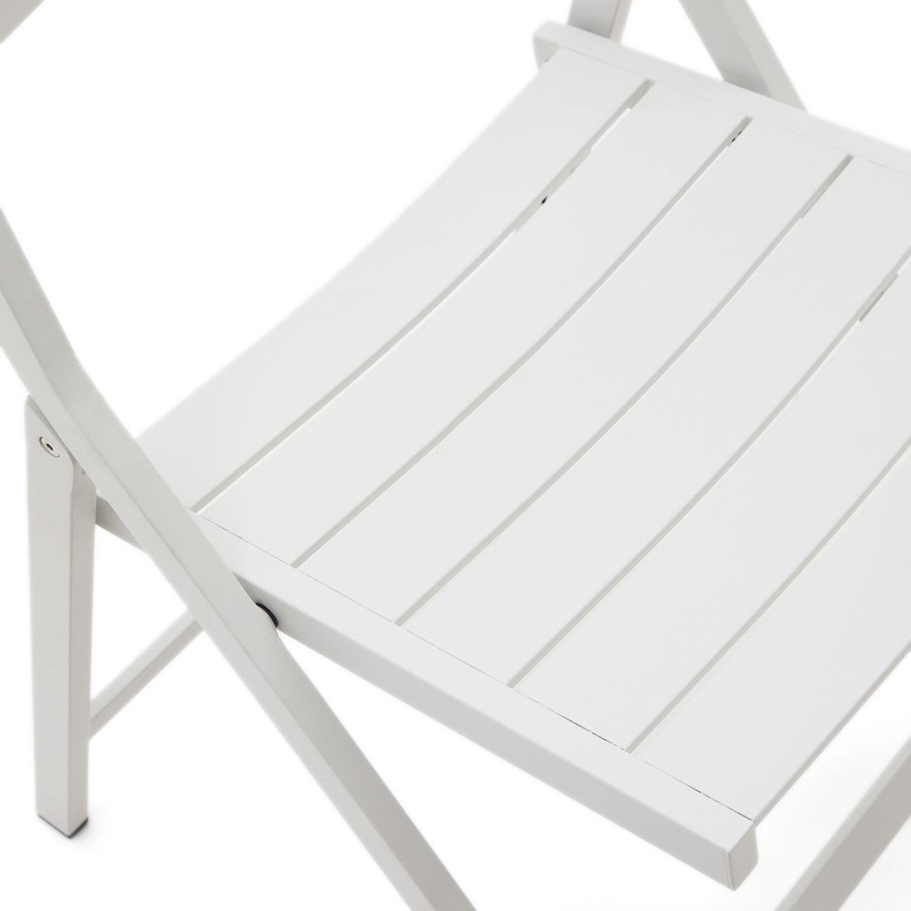 Scaun exterior dining pliabil alb din metal Torreta Kave Home
