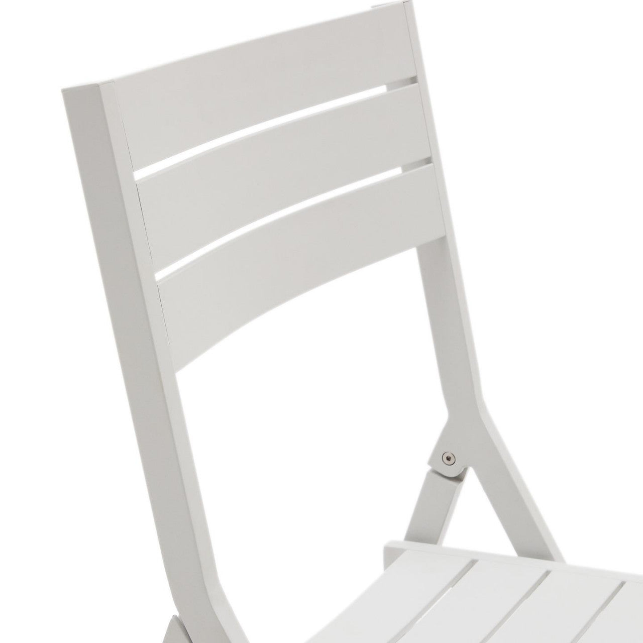 Scaun exterior dining pliabil alb din metal Torreta Kave Home