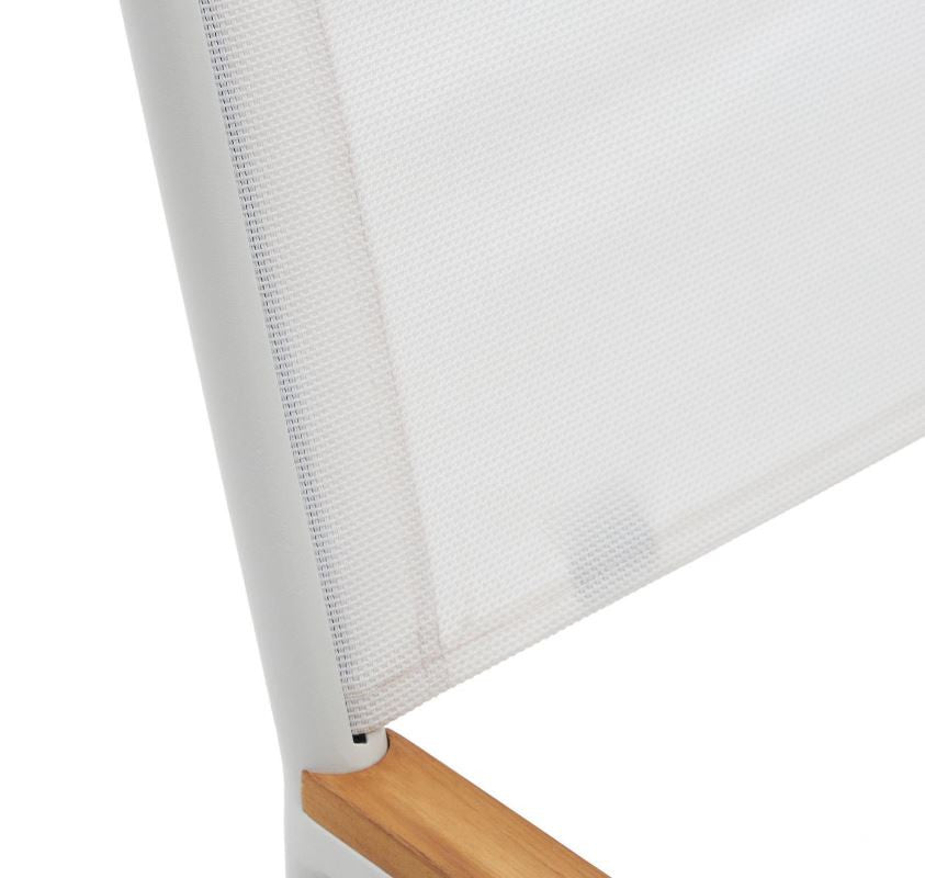 Scaun exterior dining pliabil alb din textil Llado Kave Home