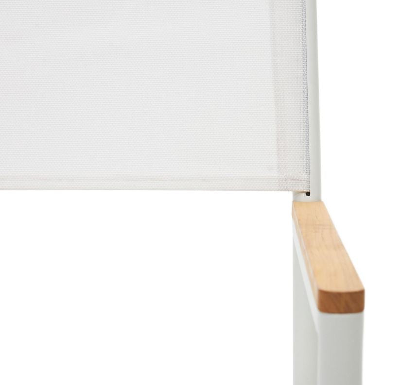 Scaun exterior dining pliabil alb din textil Llado Kave Home