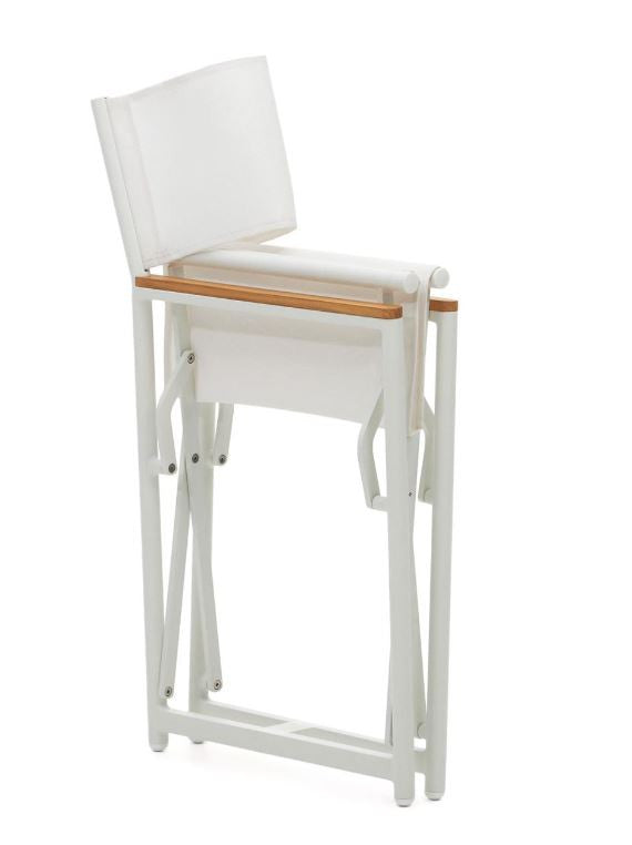 Scaun exterior dining pliabil alb din textil Llado Kave Home