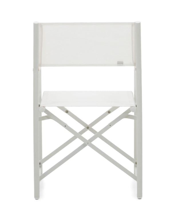 Scaun exterior dining pliabil alb din textil Llado Kave Home