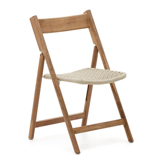 Scaun exterior dining pliabil maro/alb din lemn Dandara Kave Home