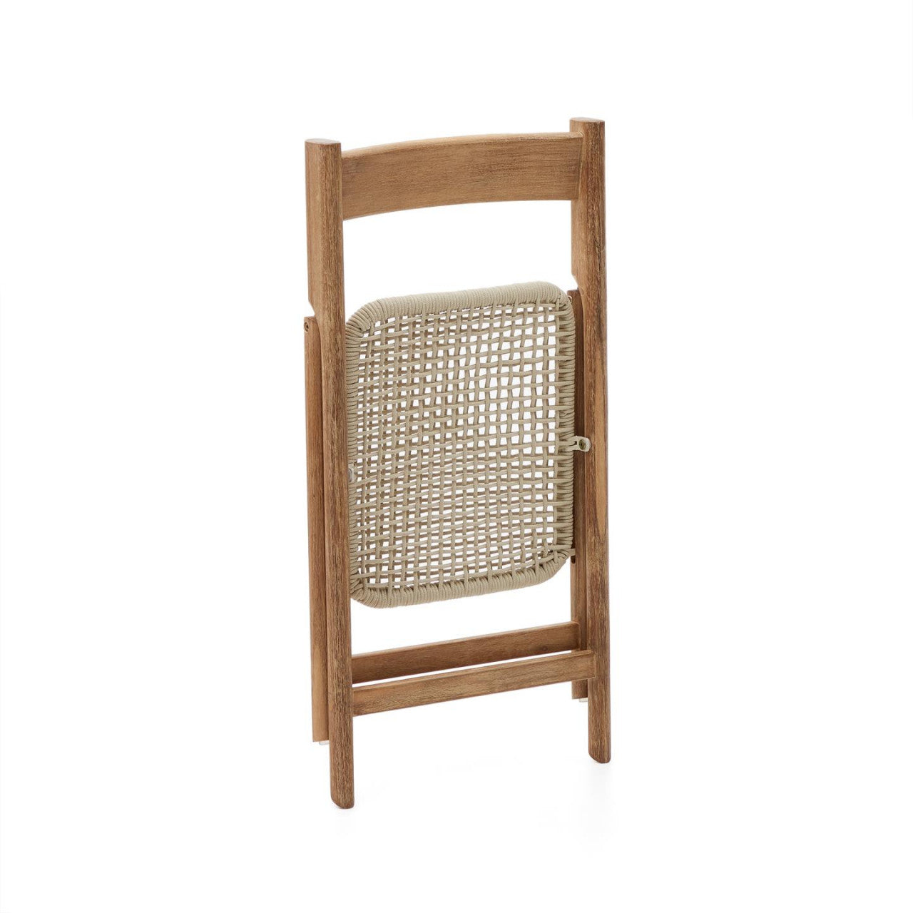 Scaun exterior dining pliabil maro/alb din lemn Dandara Kave Home