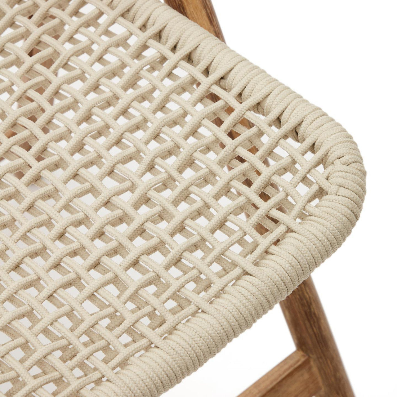 Scaun exterior dining pliabil maro/alb din lemn Dandara Kave Home