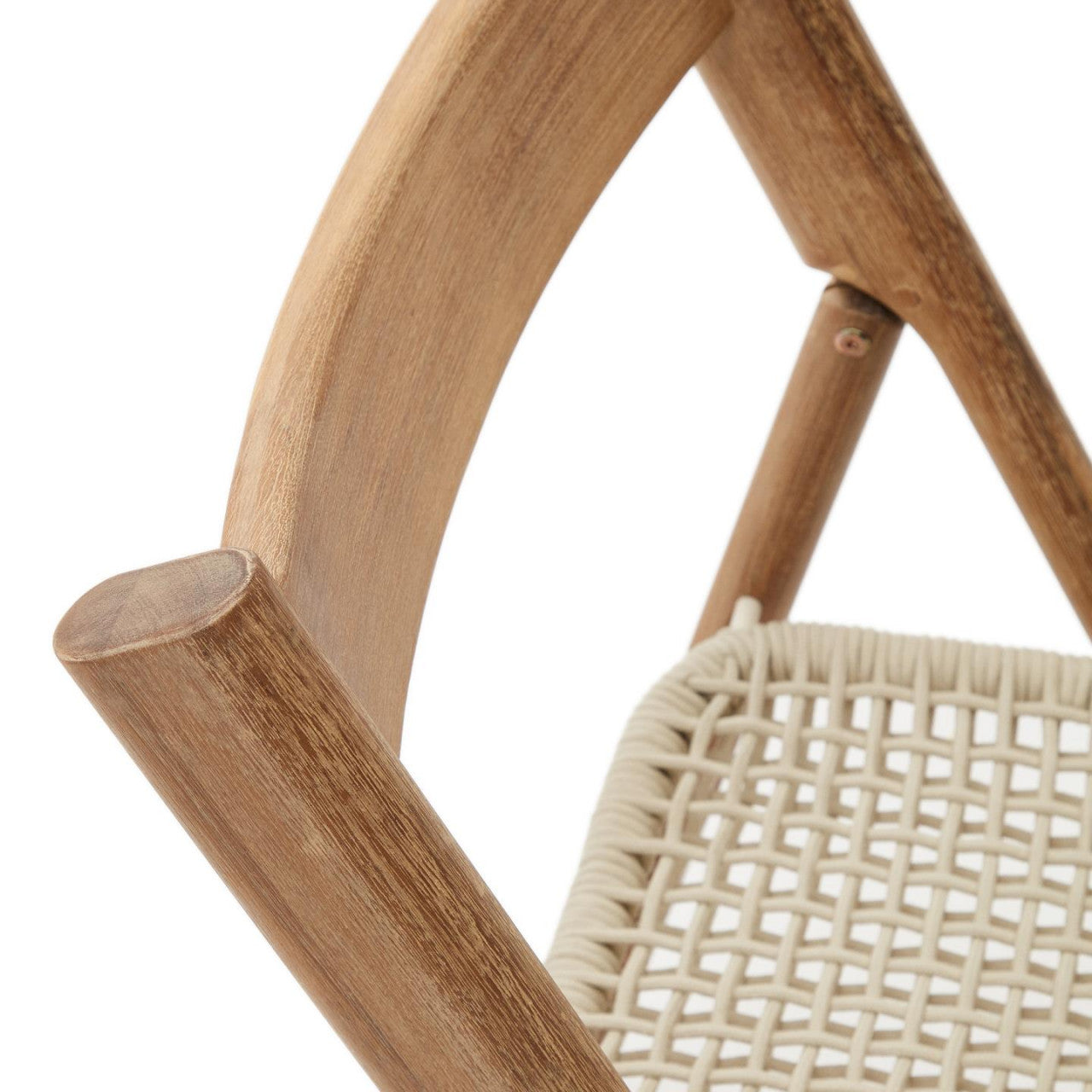 Scaun exterior dining pliabil maro/alb din lemn Dandara Kave Home
