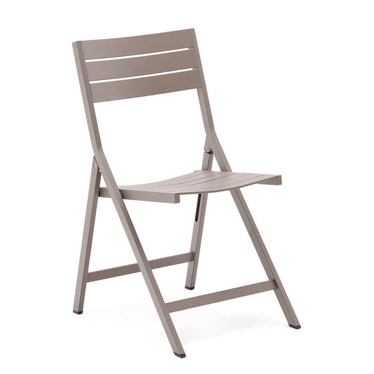 Scaun exterior dining pliabil maro din metal Torreta Kave Home