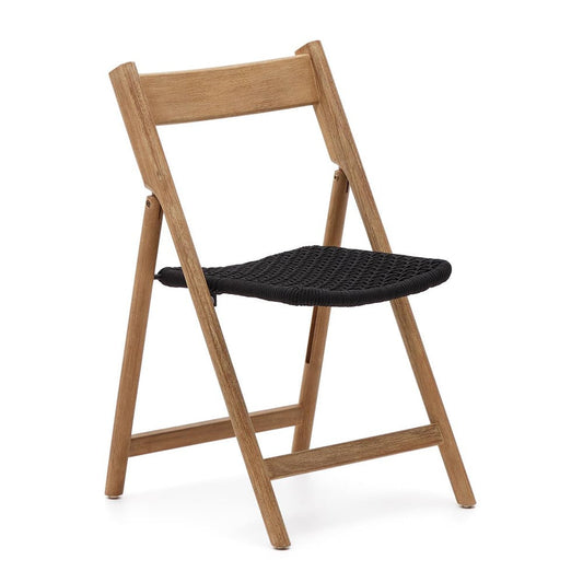 Scaun exterior dining pliabil maro/negru din lemn Dandara Kave Home