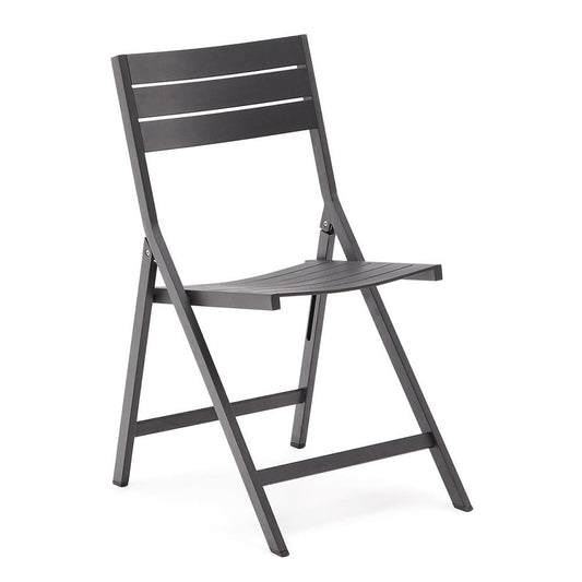 Scaun exterior dining pliabil negru din metal Torreta Kave Home