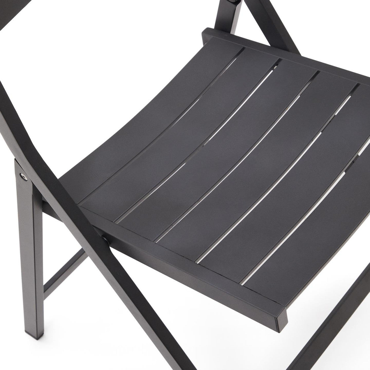 Scaun exterior dining pliabil negru din metal Torreta Kave Home