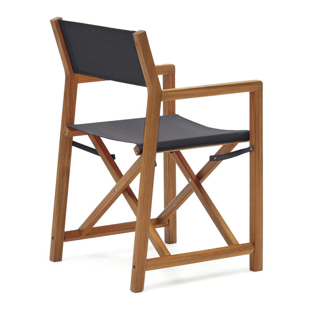 Scaun exterior dining pliabil negru/maro din textil Thianna Kave Home