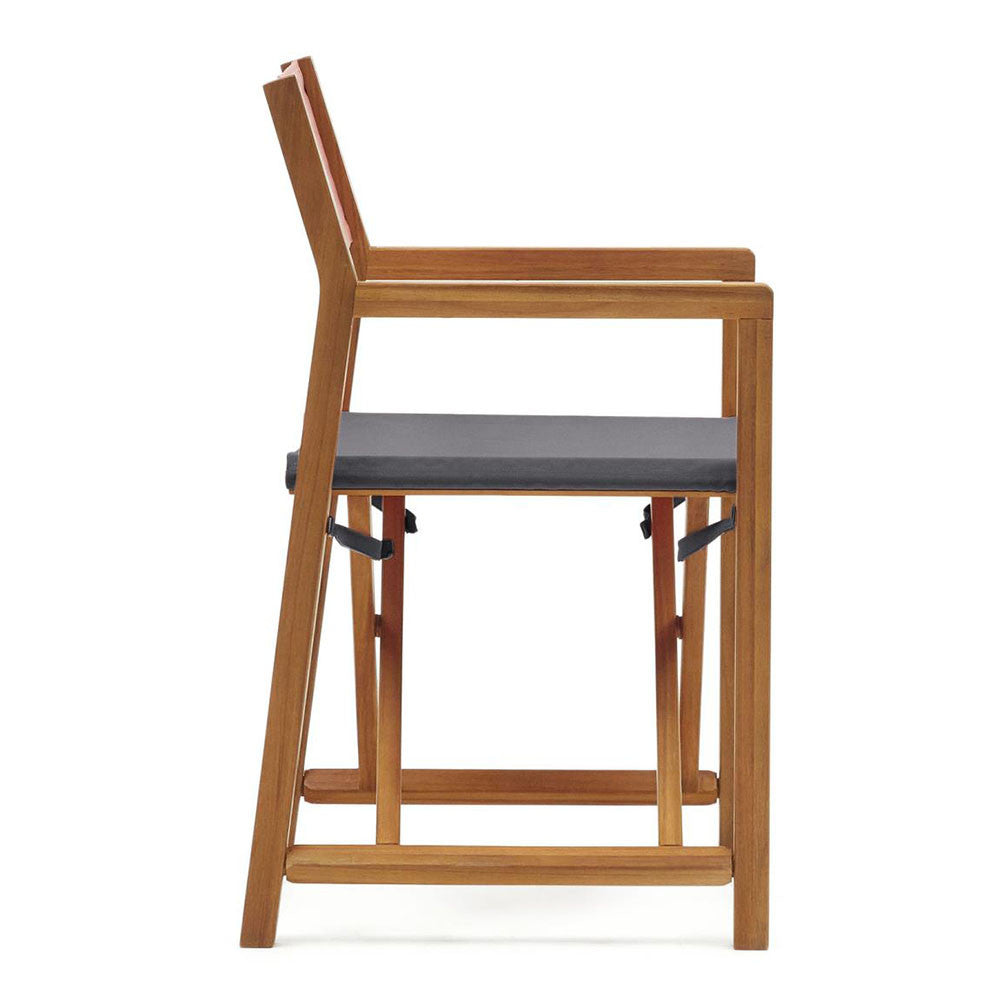 Scaun exterior dining pliabil negru/maro din textil Thianna Kave Home