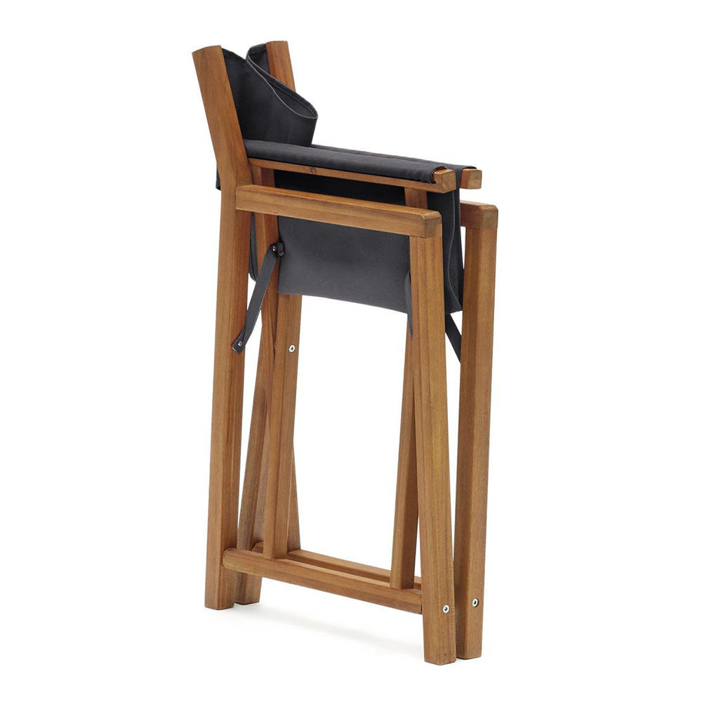 Scaun exterior dining pliabil negru/maro din textil Thianna Kave Home