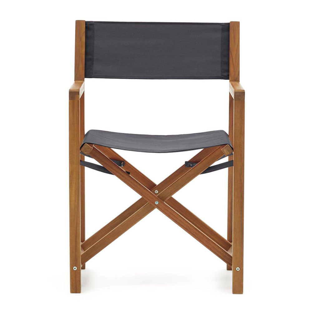 Scaun exterior dining pliabil negru/maro din textil Thianna Kave Home